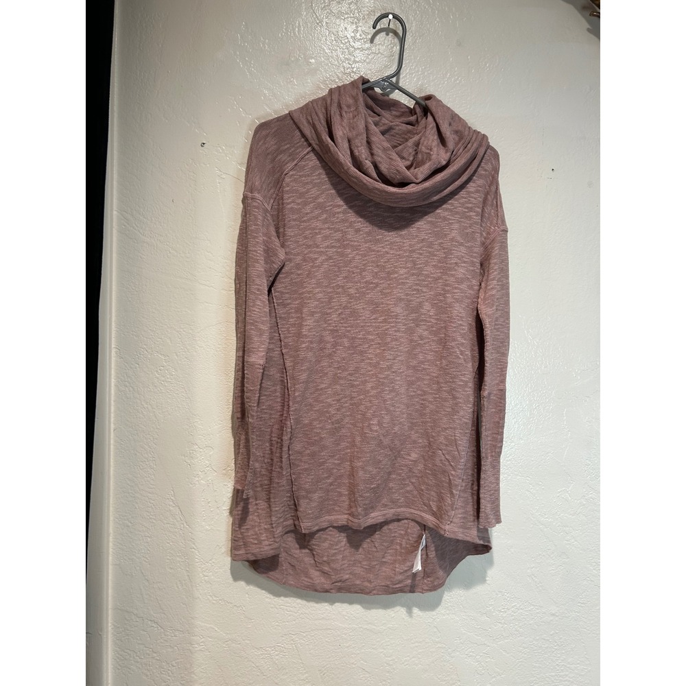 If It Were Me Womens Cowl Neck Tunic Sweater Dusty Rose Cotton Blend Large